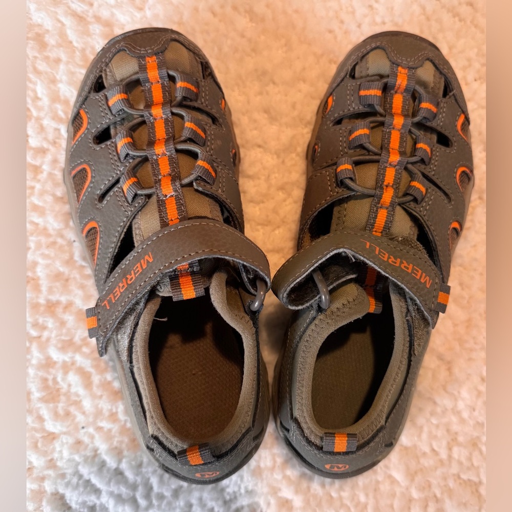 Merrell Kids' Sandals - Brown & Orange Size 3 Camp‎ ready Gorpcore Playground